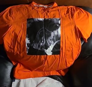 BRAND NEW ALLEN IVERSONE Orange Graphic T-Shirt